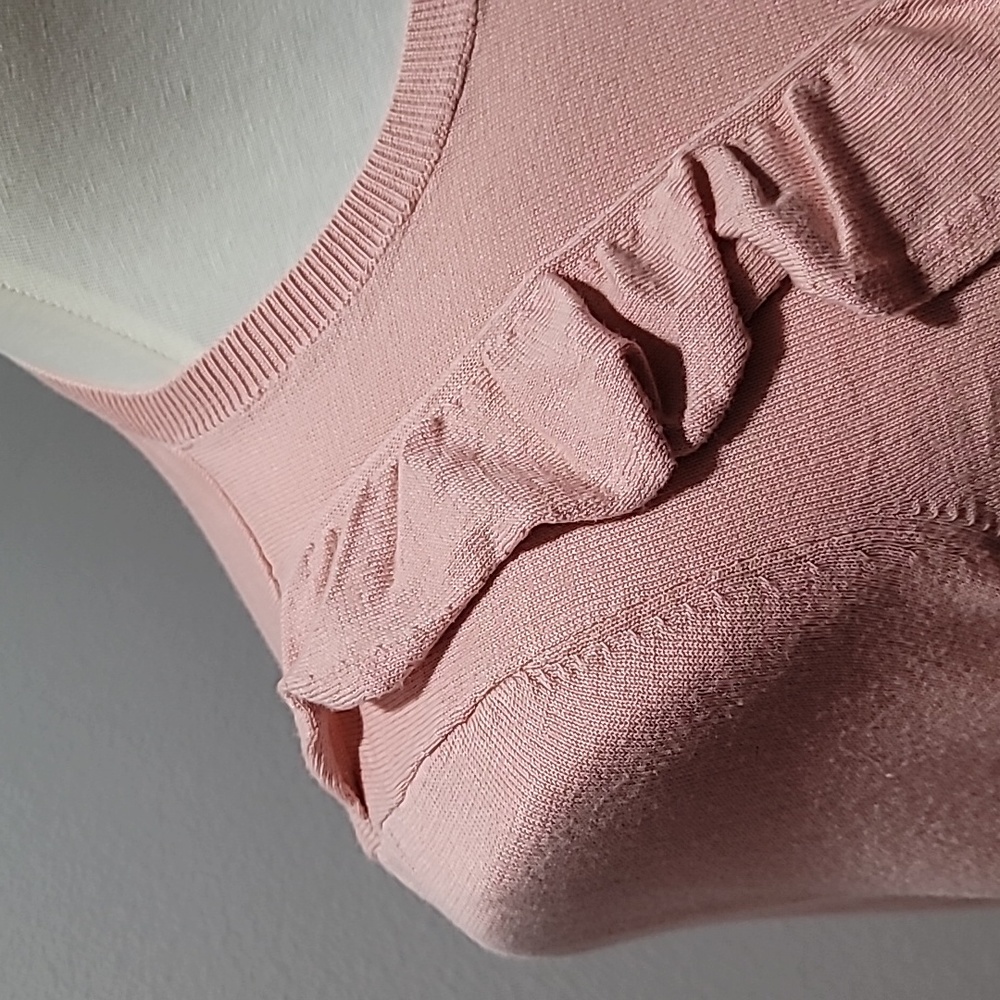 Ralph Lauren Small Pink Ruffle Sweater Top Casual Comfy Cozy Preppy Pullover - Picture 7 of 12